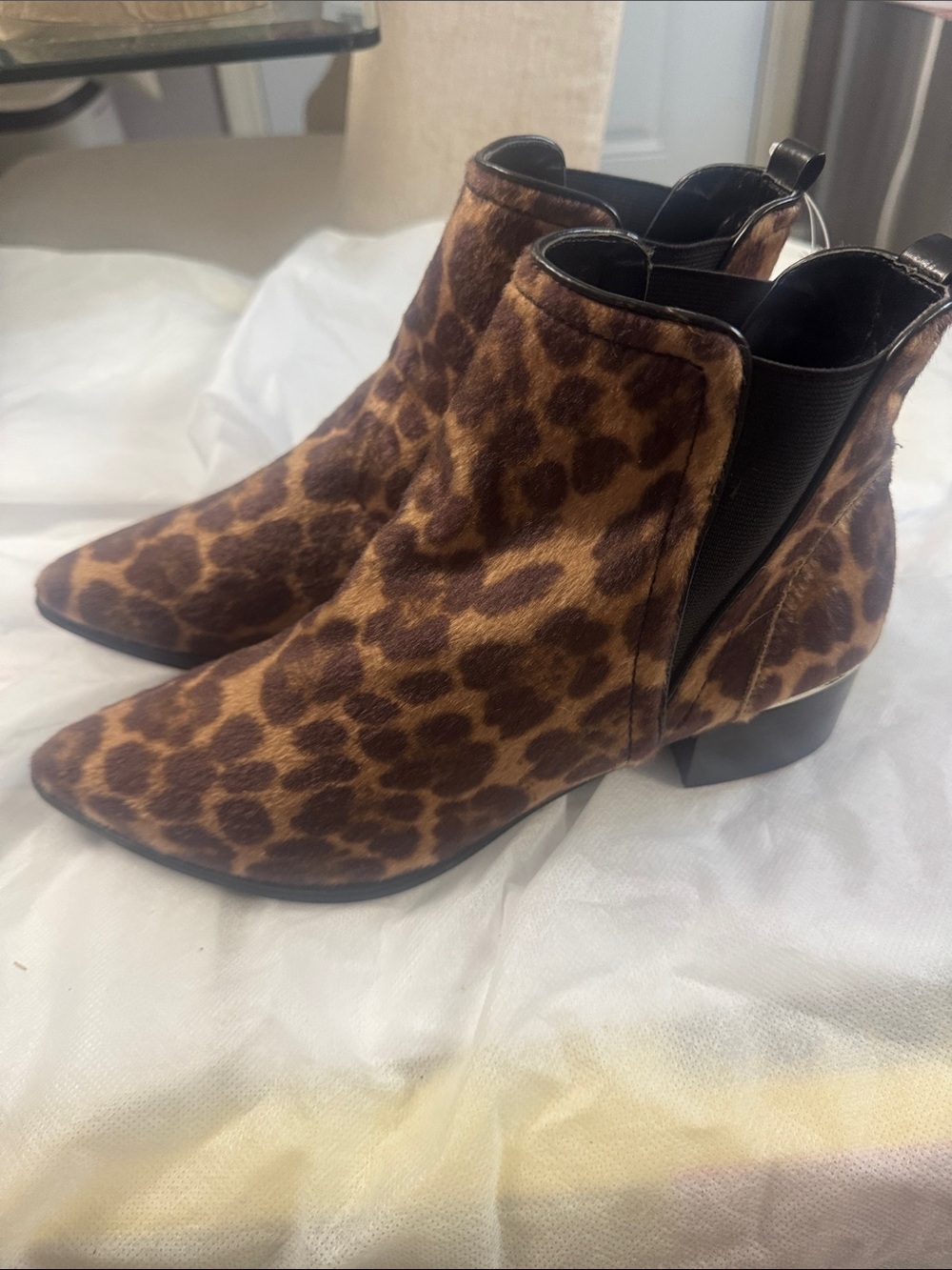Nine West Leopard Print Ankle Booties in Brown